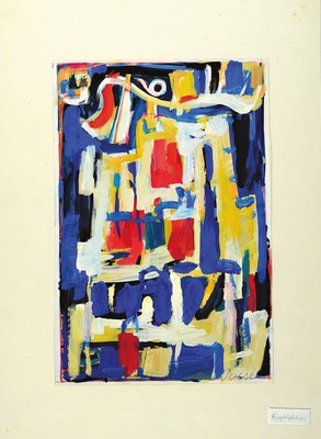 Friedrich Jossé, 1897 Wolfstein-1994 Speyer, Ringköpfchen, Gouache auf Papier, rechts unten signiert, ca. 42x28cm, u.Gl., R. ca. 64x54cm
