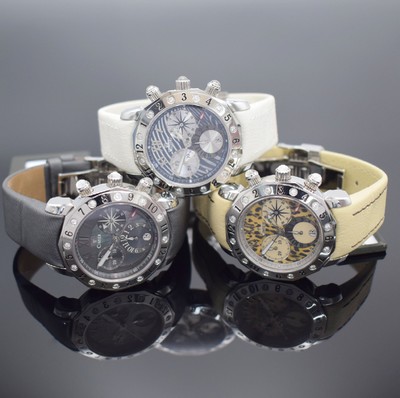 CIMIER 3 Damenchronographen aus der Serie Seven Seas in Edelstahl Referenz 6106, Schweiz um 2010, quarz, massives Geh., Boden 6 fach verschr., ...