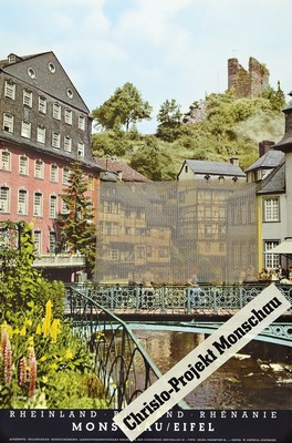 Christo, 1935 - 2020, Collage auf Papier, (Offset und original Stoff des Projekts), verwendet wurden der Originalstoff des Projektes und ein ...