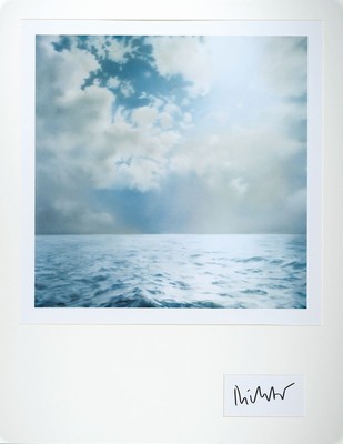 Gerhard Richter, geb. 1932,, Offset auf Karton, "Seascape", Hrsg. Achenbach, aus 1991, handsigniert, ca. 90 x 70 cm, unter Glas, Rahmen, ...