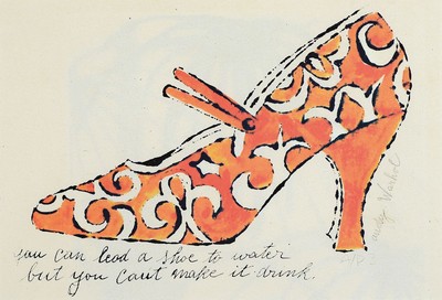 Andy Warhol, 1928 Pittsburgh-1987 New York, Farblithographie aus der Serie Shoes, You can lead a shoe to water, but you can't make it drink, ...