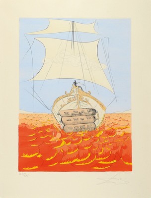 Salvador Dali, 1904-1989, Naphtali, Kaltnadelradierung mit Pochoir aus der Serie Die zwölf Stämme Israels von 1973, handsign. und num. G 54/195, ...