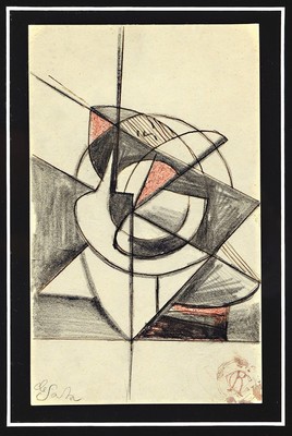 Eugène de Sala, 1899 Randers-1987 Kopenhagen, Kubistische Komposition, Bleistift, Tusche und Farbstift auf Papier, li. u. sign., rechts unten ...