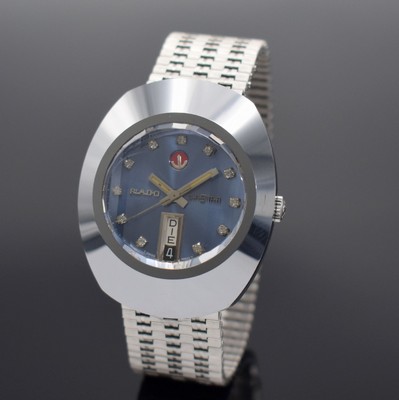 RADO Diastar 8/1 ausgefallene Herrenarmbanduhr mit aufwendig facettiertem Glas Ref. 2798, Schweiz um 1970, Automatik, massives Stahlgeh., facett. ...