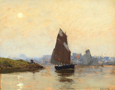 Max Clarenbach, 1880 Neuss - 1952 Wittlaer, frühe Förderung durch Andreas Achenbach und Aufnahme in die Elementarklasse an der Akademie ...
