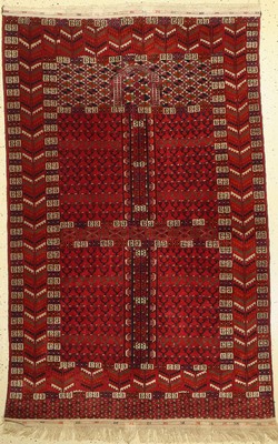Buchara Engsi, Rußland, ca. 60 Jahre, Wolleauf Wolle, ca. 200 x 125 cm, EHZ: 2-3