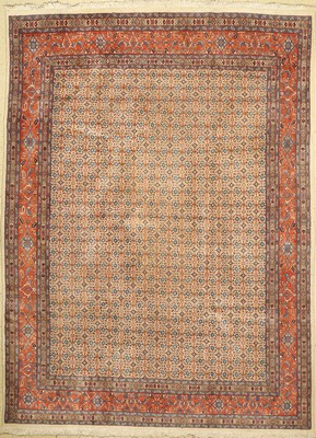 Mud fein, Persien, ca. 50 Jahre, Korkwolle mit Seide, ca. 295 x 220 cm, Reinigungsbedürftig, EHZ: 2