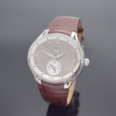 DAVIDOFF Very Zino Dual Time Herrenarmbanduhr in Stahl, Schweiz um 2010, Automatik, Ref. 20343, beids. vergl. Geh., Boden 6-fach verschr., orig. ...