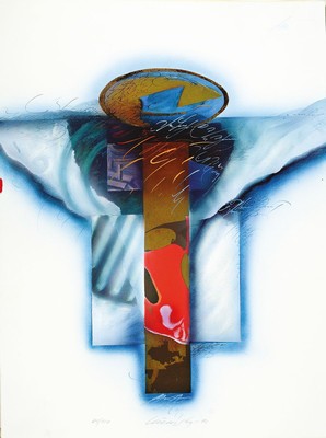 Wulf Reinshagen, geb. 1942, "Goldenes Spiegel",serigraphie 1996, Sign., num. 84/120, ca. 65x49 cm