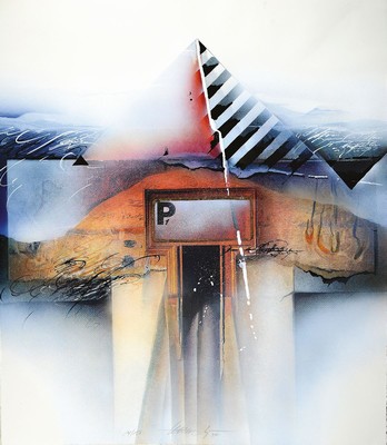Wulf Reinshagen, geb. 1942, "landscape P", serigraphie 1996, sign., num. 14/150, ca. 75x65 cm