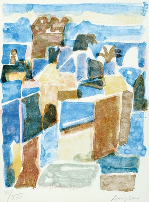 Eduard Bargheer, 1901-1979 Hamburg, Mitglied der Hamburger Sezession, hier: Farblithographie, handsigniert und num. III/XXV,ca.28x21cm