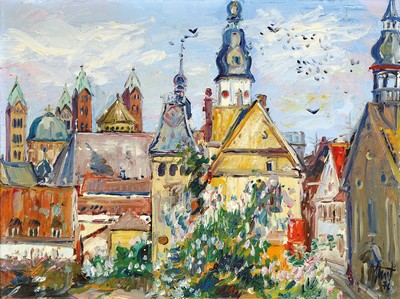 Georg Günther Zeuner, 1923 Dresden - 2011 Speyer, Studium an der Kunstgewerbeschule u. der Akademie Dresden, reüssierte v.a. in Arbeiten in ...
