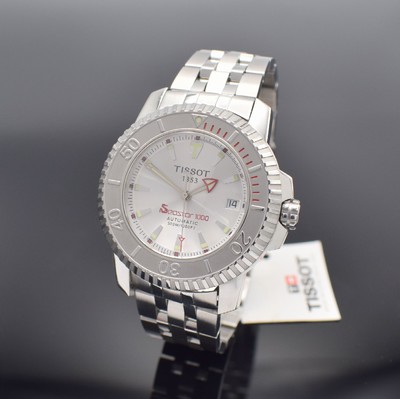 TISSOT Seastar 1000 Herrenarmbanduhr in Stahl, Schweiz um 2010, Automatik, Ref. A464/564, beids. vergl. Geh., Boden 6-fach verschr., Krone verschr., ...