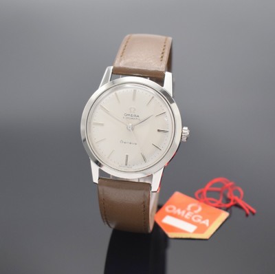 OMEGA Geneve nahezu neuwertige Herrenarmbanduhr in Stahl mit Kaliber 591 Referenz 14704 SC-61, Schweiz um 1961, Automatik, 2-teil. Geh., Boden ...