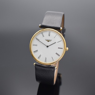 LONGINES Armbanduhr La Grande Classique, Schweiz um 1995, Ref. L4.635.2, quarz, verg. Geh., Boden 6-fach verschr., weißes Zifferbl. m. röm. Zahlen, ...