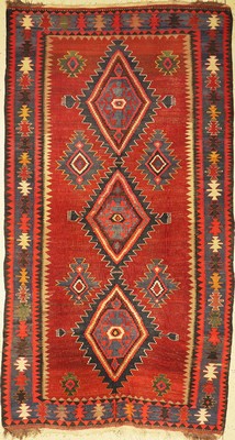 Schirwan Kelim, Kaukasus, um 1920/1930, Wolle auf Wolle, ca. 310 x 160 cm, EHZ: 2