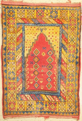 Antiker Konya Gebetsteppich, Türkei, um 1900, Wolle auf Wolle, ca. 155 x 107 cm, EHZ: 2-3