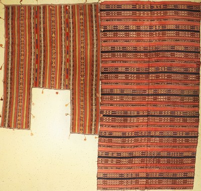 Konvolut aus Pferdedecke und Djajim, Persien, Wolle auf Wolle, ca, 275 x 150 cm, EHZ: 2(mehrere Löcher)