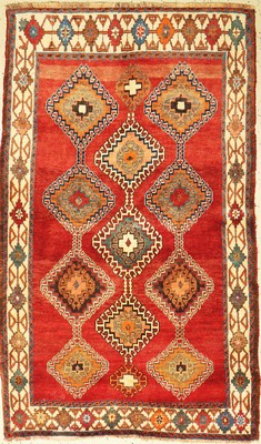 Gabbeh alt, Persien, um 1950, Wolle auf Wolle, ca. 220 x 133 cm, EHZ: 2