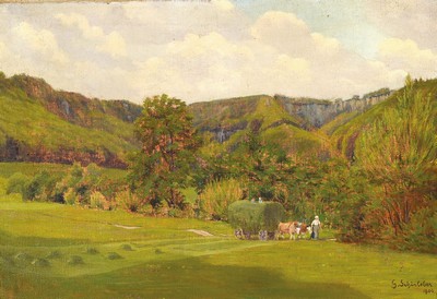 Gustav Schönleber, 1851 Bietigheim-1917 Karlsruhe, Studium an den Akademien München, bei A. Lier, später unterrichtete er an der Akademie ...