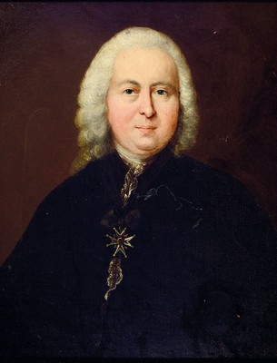 Unbekannter Maler des 18. Jh., Porträt des Comte de Rochefort, Öl/Lwd, rest., doubl., ca. 70x60cm, R. ca. 77x62cm