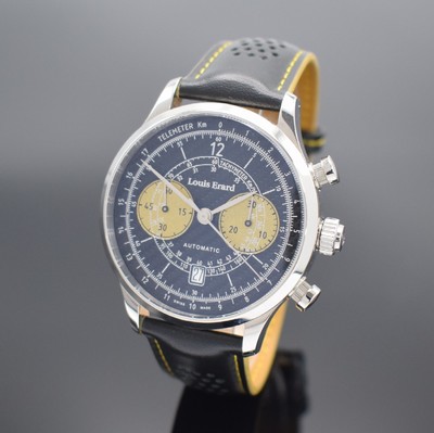 LOUIS ERARD seltener, auf 70 Stück Armbandchronograph Ultima, Automatik, Sondermodell in Edelstahl inkl. orig. Lederband m. orig. Dornschl. in ...
