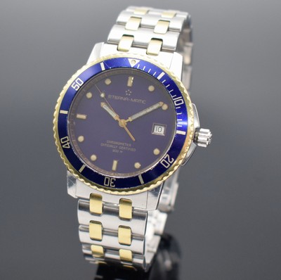 ETERNA-MATIC Chronometer Kontiki Herrenarmbanduhr Referenz 629.1400.47S, Schweiz um 2000, Automatik, Edelstahl & Gold komb., Boden geschr., Tubus & ...