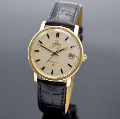 OMEGA Chronometer Constellation Herrenarmbanduhr Referenz 168018, Schweiz um 1969, Automatik, Stahlgeh. m. Goldhaube, Boden m. Gold-Plakette geschr., ...