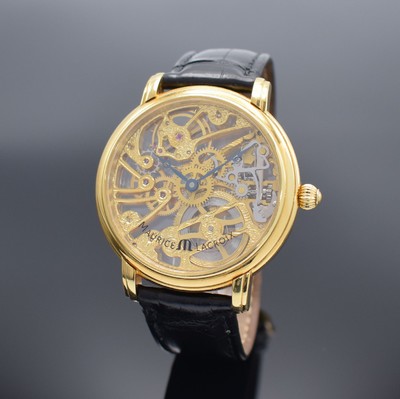 MAURICE LACROIX Herrenarmbanduhr Masterpiece Skeleton in GG 750/000 Referenz MP7048, Schweiz um 2007, Handaufzug, beids. vergl. Geh. inkl. orig. ...