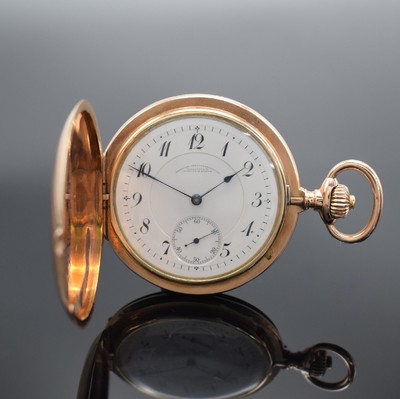 A. LANGE & SÖHNE Deutsche Uhrenfabrikation Glashütte I/S Savonette in RG 585/000, Deutschland um 1906, glattes 3-Deckel Goldgeh.m. a-goutte l. ...