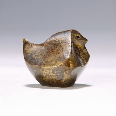 Ernest Igl, eigentlich Ernest Hofmann 1920- 2001, Bronzeskulptur "Spatz", 1980er Jahre, ca. 8.5x8 cm