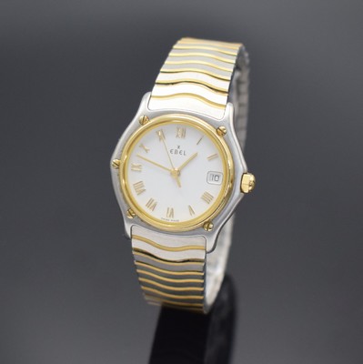 EBEL Sport Classique Damenarmbanduhr in Edelstahl & Gold, Schweiz um 1995, quarz, Ref. E 1087121, Stülpgeh. m. 5-fach verschr. GG-Lünette, orig. ...