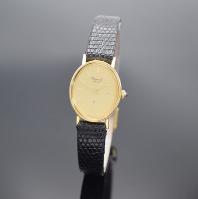 CHOPARD Geneve Damenarmbanduhr in GG 750/000, Schweiz um 1995, quarz, Ref. 5193, Boden aufgedr., Schmuckkrone, champagnerfarb. Zifferbl. m. gold. ...