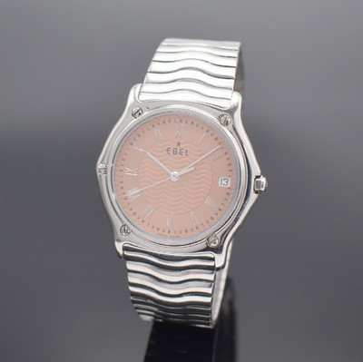 EBEL Herrenarmbanduhr Sport Classique in Stahl, Schweiz um 1995, quarz, Ref. E9187142, Stülpgeh. m. 5-fach verschr. Lünette, orig. Gliederband m. ...