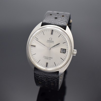 OMEGA Seamaster Cosmic Herrenarmbanduhr Referenz 166026, Schweiz um 1969, Automatik, Monocoque-Geh. in Edelstahl, Lederband m. orig. Dornschl., get. ...