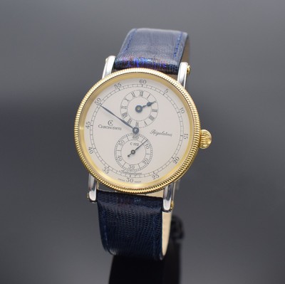 CHRONOSWISS Herrenarmbanduhr Regulateur Referenz CH 1222, Automatik, Schweiz um 2010, Edelstahlgeh. inkl. Lederband m. orig. Dornschl., gerändelte ...