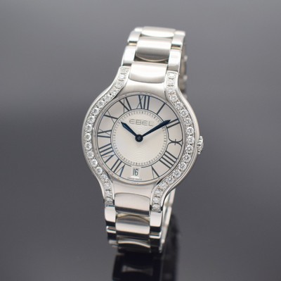 EBEL Armbanduhr Beluga in Edelstahl mit Brillanten Referenz 1216071, quarz, Boden 4 -fach verschr., Gliederband m. dopp. Faltschl., silb., z. T. ...