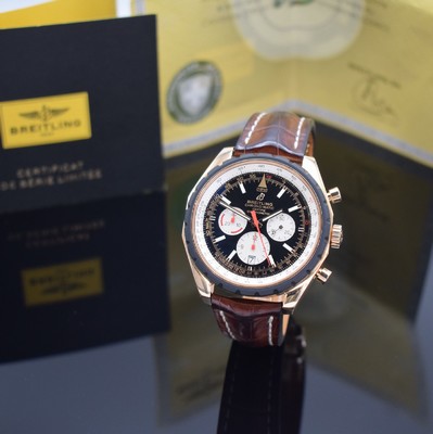 BREITLING auf 500 Stück limitierter Armbandchronograph Chrono-Matic 49 in Roségold 750/000 Referenz R14360, Schweiz um 2017, orig. Lederband m. ...