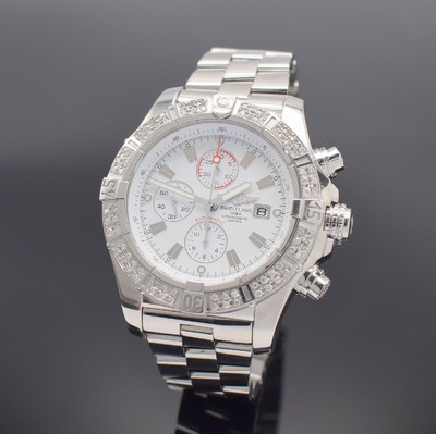 BREITLING Armbandchronometer mit Chronograph Super Avenger Referenz A13370, Automatik, Edelstahlgeh. inkl. Gliederband m. Faltschl., Boden & Krone ...