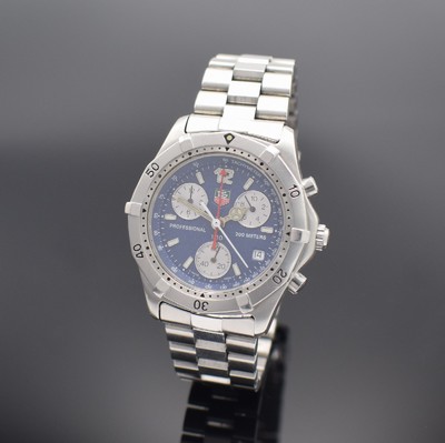 TAG HEUER Professional Armbandchronograph in Stahl Referenz CK1112, Schweiz um 1998, Boden & Krone verschr., Gliederband m. Faltschl. & ...