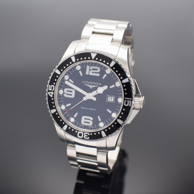 LONGINES Hydro Conquest Herrenarmbanduhr Referenz L3.640.4, quarz, Edelstahlgeh. inkl. orig. Gliederband m. Faltschl. & Tauchverlängerung, zus. ...
