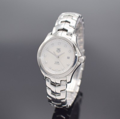 TAG HEUER Damenarmbanduhr Link Referenz WJF1317, Edelstahlgeh. inkl. Gliederband m. Faltschl., Boden & Krone verschr., quarz, Perlmuttzifferblatt m. ...
