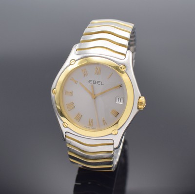 EBEL Classic Wave Herrenarmbanduhr Referenz 1187F41, quarz, Edelstahl/Gold komb. inkl. Gliederband m. dopp. Faltschl., silb. Zifferblatt m. röm. ...