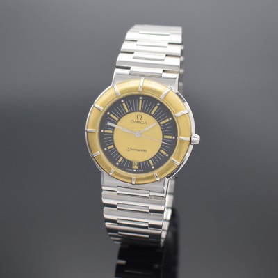 OMEGA Armbanduhr Seamaster Dynamic Referenz 196.0301/396.0993, Schweiz um 1990, pultförmiges Edelstahlgeh. inkl. Gliederband m. Faltschl., Lünette ...