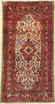 Antiker Seiden Keschan, Persien, um 1900, reine Naturseide, ca. 123 x 65 cm, EHZ: 5(teilweise Morsch)