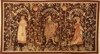 Tapisseri, Belgien, um 1950, Wolle auf Baumwolle, ca. 186 x 102 cm, EHZ: 2, (kleine restaurierte Stelle)