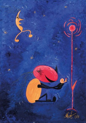 M. Karst, zeitgen. Künstler, Ohne Titel, Acryl/Lwd, rechts unten signiert und dat. 1/03, ca. 60x40cm