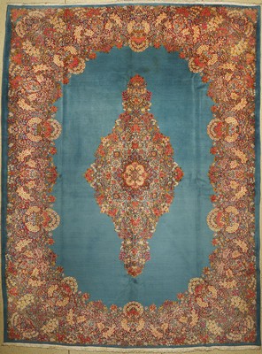 Kerman Lawar fein, Persien, um 1960, Wolle auf Baumwolle, ca. 400 x 296 cm, EHZ: 2(leichtfleckig)