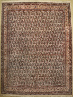 Birjand fein, signiert, Persien, um 1960, Korkwolle, ca. 388 x 305 cm, EHZ: 2
