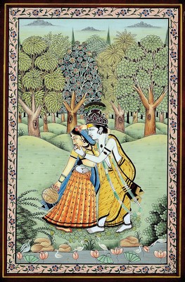 8 indo-persische Buchmalereien aus dem 19. Jh., feine Gouachemalerei auf Papier, teils mit Schrift, von ca. 17x9cm bis ca. 20x13cm, alle u.Gl., und ...